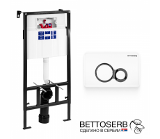 Инсталляция BETTOSERB Sava Fix Slim в комплекте клавиша смыва белый глянец (SET40006458) 