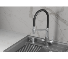 Смеситель для кухни GRANULA 5083, ГРАФИТ (ЧЁРНО-СЕРЫЙ) 