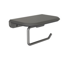 Держатель для туалетной бумаги с полочкой Knotlor PH103GM оружейная сталь матовый 