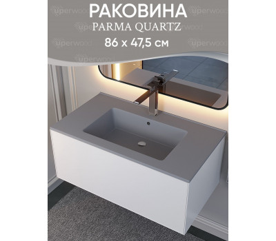 Раковина для ванной 86 см, Uperwood Parma Quartz, серая матовая, "бетон" 291003010 