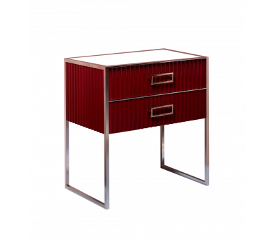 Тумба Armadi Art MONACO 80см бордо глянец + хром под раковину моноблок 866-080-RCR 