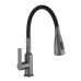 Смеситель для кухни с гибким изливом Shevanik S843T-3, оружейная сталь/черный