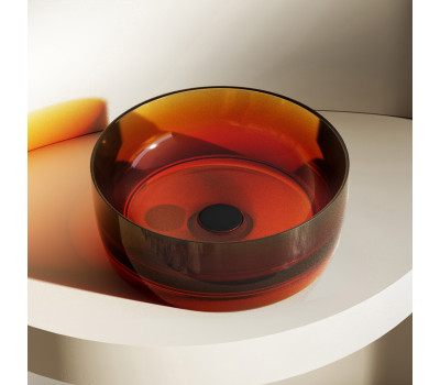 Раковина накладная прозрачная ABBER Kristall AT2804Opal коричневая  Раковина накладная прозрачная ABBER Kristall AT2804Opal коричневая