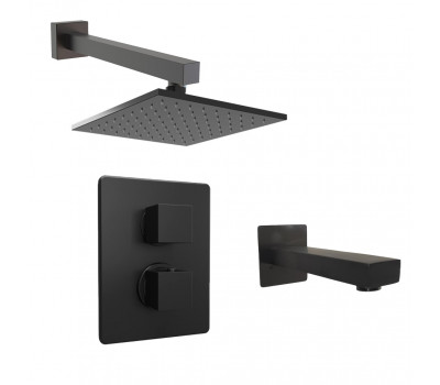 Комплект на 2 потребителя с термостатом Grazia PAINI, для ванны с верхним душем, черный брашированный PVD 21PZSET26911THBATHHEAD 