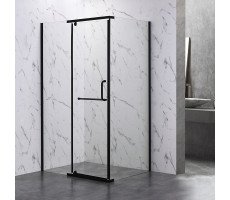 Душевой угол Veconi Rovigo RV-19B, 1000х800х2000, черный матовый, стекло прозрачное 