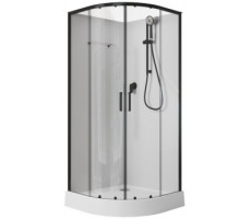 Душевая кабина Aquanet Passion EVO R Black 80x80, поддон низкий, двери раздвижные 