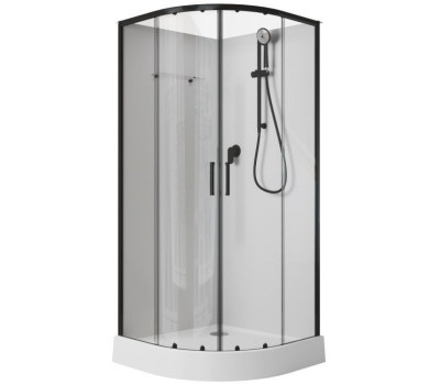 Душевая кабина Aquanet Passion EVO R Black 80x80, поддон низкий, двери раздвижные 