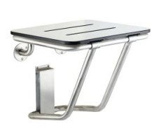 Откидное сиденье для душа с дополнительным креплением к стене 455х400 NOFER 15065.S 