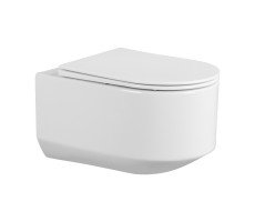 Унитаз ABBER Bequem AC1130 подвесной белый, безободковый, смыв торнадо Унитаз ABBER Bequem AC1130 подвесной белый, безободковый, смыв торнадо