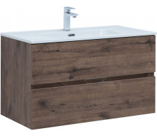 Тумба с раковиной Aquanet Алвита new 90 2 ящ. цв.дуб веллингтон табак 00335688 Тумба с раковиной Aquanet Алвита new 90 2 ящ. цв.дуб веллингтон табак 00335688