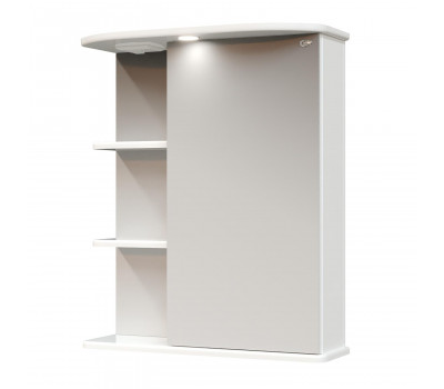 Шкаф-зеркало Onika Карина 55 белый, правый, с подсветкой 205513 