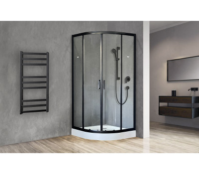 Душевой угол с поддоном Royal Bath RB 90HK-T-BL (прозрачное) черный 