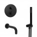 Комплект на 2 потребителя с термостатом Cox PAINI, для ванны с ручным душем, черный брашированный PVD 78PZSET26911THBATH 