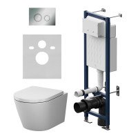 Инсталляция ErgoFit с подвесным унитазом Aquaspin и клавишей AM.PM X-Joy IS110151.851900 Чром 