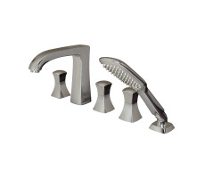 Встраиваемый смеситель на 5 отверстий Bravat Whirlpool на борт ванны F578112C Хром 