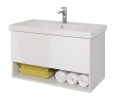 Тумба под раковину подвесная Dreja Perfecto 90 см, белый