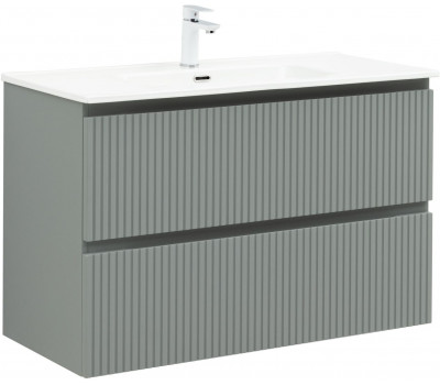 Тумба с раковиной Aquanet Джейн 100 цв.мисти грин (раковина Flat) 00332532 Тумба с раковиной Aquanet Джейн 100 цв.мисти грин (раковина Flat) 00332532
