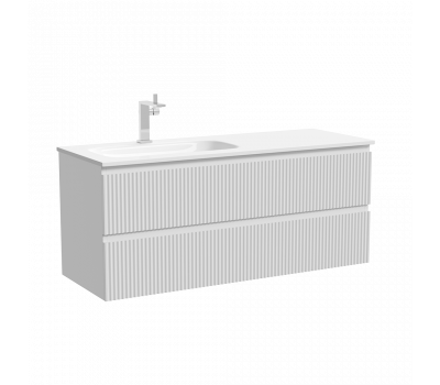 Тумба подвесная SANCOS Snob R левая 1195х445х500, c двумя ящиками оснащенными доводчиками, Bianco, арт.SNR120LW 