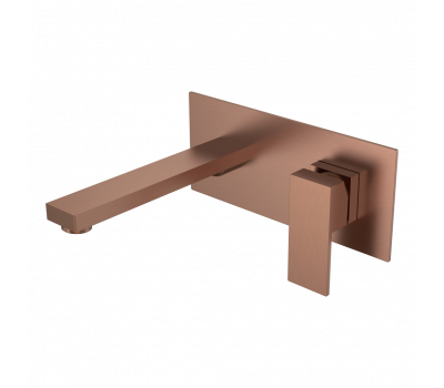 Смеситель для умывальника из стены QUBIC BRUSHED BROBZE Boheme 475-BRB брашированная бронза 