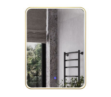 Зеркало в золотой алюминиевой раме 60 см Comforty Сириус-60 LED IC-подсветка теплый свет, сенсор 00-00020471 Зеркало в золотой алюминиевой раме 60 см Comforty Сириус-60 LED IC-подсветка теплый свет, сенсор 00-00020471