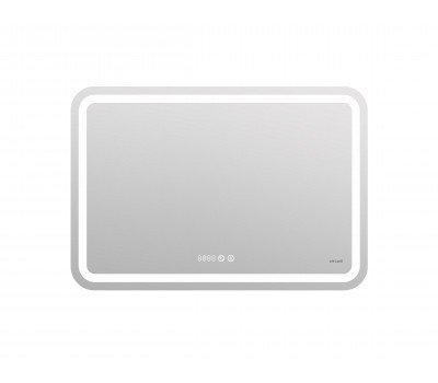 Зеркало Cersanit LED 050 design pro 80x55 с подсветкой хол. тепл. cвет часы с антизапотеванием прям  