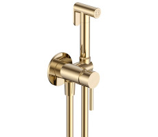 Комплект: cмеситель с гигиеническим душем AQUAme Siena AQM6217BG Золото шлифованное 