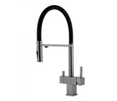Смеситель для кухни с гибким изливом и подключением фильтра Grocenberg GB4098BG, графит 