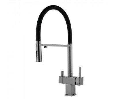 Смеситель для кухни с гибким изливом и подключением фильтра Grocenberg GB4098BG, графит Смеситель для кухни с гибким изливом и подключением фильтра Grocenberg GB4098BG, графит