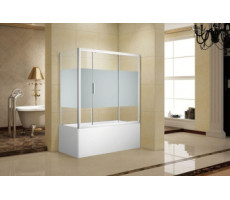 Шторка на ванну c боковой стенкой Aquanet Practic AE10-B-180H150U-CP + AE10-F-80H150U-CP 