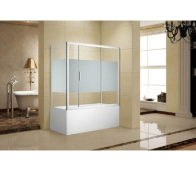 Шторка на ванну c боковой стенкой Aquanet Practic AE10-B-180H150U-CP + AE10-F-80H150U-CP 