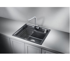 Кухонная мойка GRANULA KS-6003, ШВАРЦ (чёрный металлик), кварц 