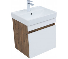 Тумба с раковиной Aquanet Оптима 50 цв. дуб рустикальный/белый сатин 00345348 Тумба с раковиной Aquanet Оптима 50 цв. дуб рустикальный/белый сатин 00345348