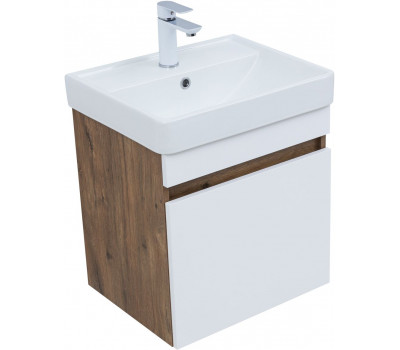 Тумба с раковиной Aquanet Оптима 50 цв. дуб рустикальный/белый сатин 00345348 Тумба с раковиной Aquanet Оптима 50 цв. дуб рустикальный/белый сатин 00345348