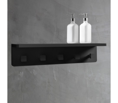 Вешалка с полкой ABBER Stein AS1651MB черная матовая 