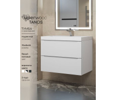 Тумба с раковиной для ванной Uperwood Tanos 70 см, белая 291020226 