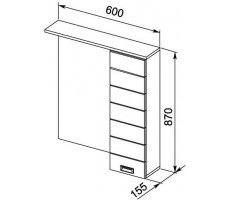 Зеркало-шкаф Aquanet Доминика 60 LED белый Зеркало-шкаф Aquanet Доминика 60 LED белый