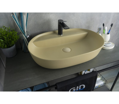 Раковина Gid Sr1346 53343 накладная светло-коричневая матовая Раковина Gid Sr1346 53343 накладная светло-коричневая матовая
