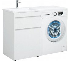 Тумба с раковиной Aquanet Токио 120L (Персона 120L) напольная 1 ящик, б/к цвет белый глянец Тумба с раковиной Aquanet Токио 120L (Персона 120L) напольная 1 ящик, б/к цвет белый глянец