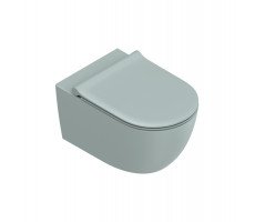 Подвесной унитаз безободковый, смыв Tornado, покрытие Twinglaze+ Catalano Sfera 0511550028 Aqua Satinato бирюзовый