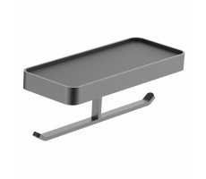 Двойной держатель для туалетной бумаги с полкой WONZON & WOGHAND LOTTE, Темный графит WW-8356A-BGM 