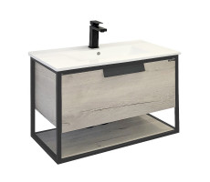 Тумба-умывальник Comforty Бонн 90 графит/дуб дымчатый с раковиной Quadro 90 00-00011781 Тумба-умывальник Comforty Бонн 90 графит/дуб дымчатый с раковиной Quadro 90 00-00011781