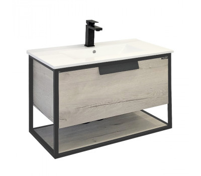 Тумба-умывальник Comforty Бонн 90 графит/дуб дымчатый с раковиной Quadro 90 00-00011781 Тумба-умывальник Comforty Бонн 90 графит/дуб дымчатый с раковиной Quadro 90 00-00011781