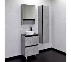 Тумба-умывальник Comforty Эдинбург-60Н бетон светлый с черной столешницей с раковиной Comforty 9111 00-00004767 Тумба-умывальник Comforty Эдинбург-60Н бетон светлый с черной столешницей с раковиной Comforty 9111 00-00004767