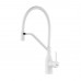 Смеситель для кухни с гибким изливом Shevanik S343C-1, белый