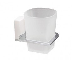 Стакан WasserKRAFT K-5028W белый/хром 