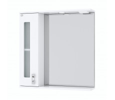 Шкаф-зеркало Onika Кристалл 67 белый, левый, с подсветкой 206705 