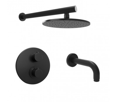 Комплект на 2 потребителя с термостатом Cox PAINI, для ванны с верхним душем, черный брашированный PVD 78PZSET26911THBATHHEAD 