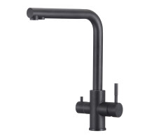 Смеситель для кухни с подключением фильтра WesnaArt EKO05-151Black, черный