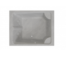 Минибассейн Radomir "Римини" Silver (серый мрамор), 1900х1500, рама-подставка, слив-перелив автомат с сеточкой (хром) (1-30-0-0-0-047С) 