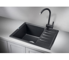 Кухонная мойка GRANULA 5803, ЧЁРНЫЙ, СтандАРТ кварц 
